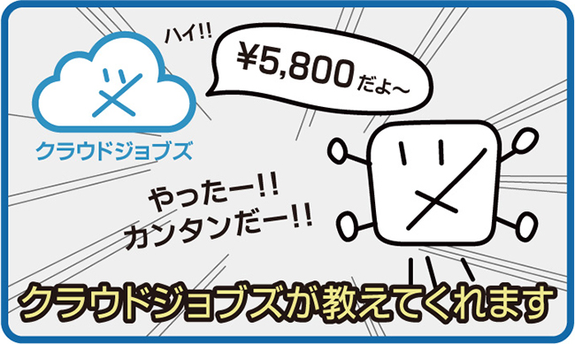 「クラウドJOBZ積算」を使用し、必要な材料やレーザー加工など製作にかかる時間や個数、大きさを記入すれば、「いつでも」、「どこでも」、「だれでも」金額を出すことができます。