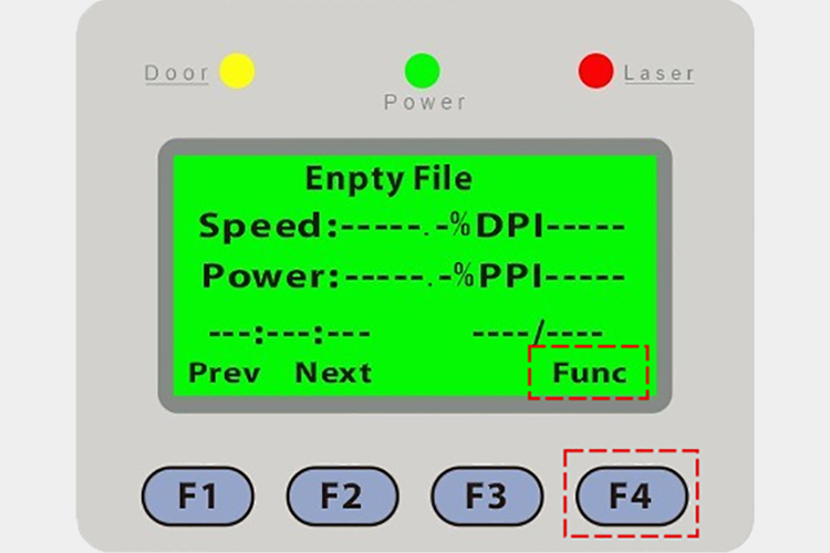 パソコンとつなぐレーザーカッター（レーザー加工機）の操作パネルからbit数を設定します