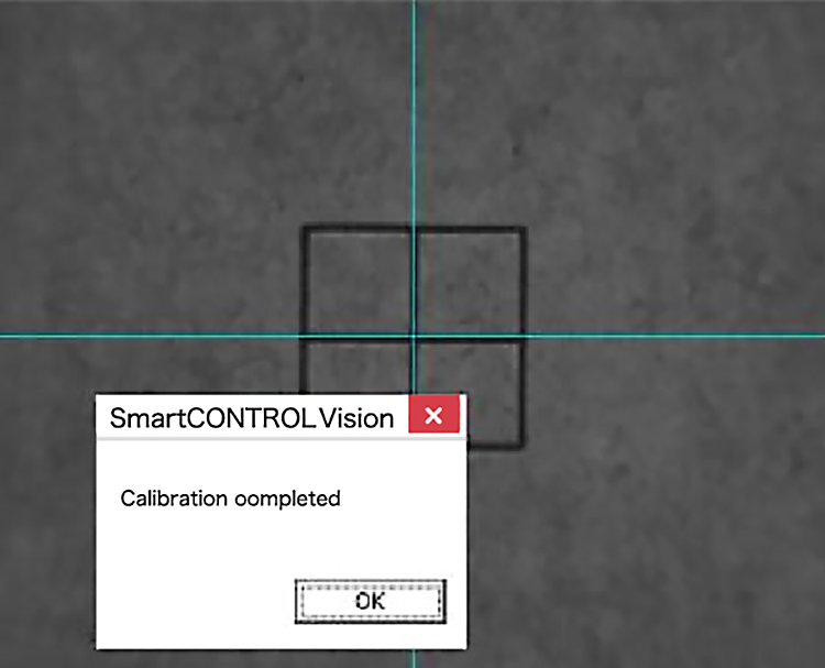 SmartCONTROLソフトにてCCD Calibration実行後に、レーザー加工をすると位置がズレてしまった場合、加工位置を微調整する方法1：キャリブレーションを完了にする。