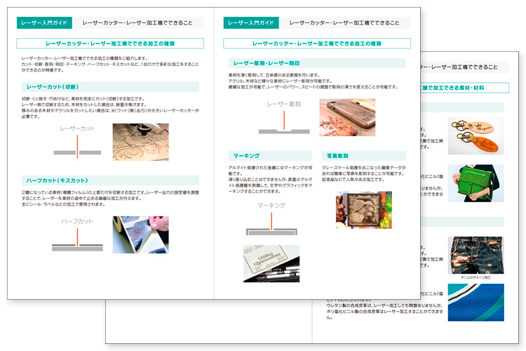 レーザー入門ガイド「レーザーカッター・レーザー加工機でできること」のサンプルページ