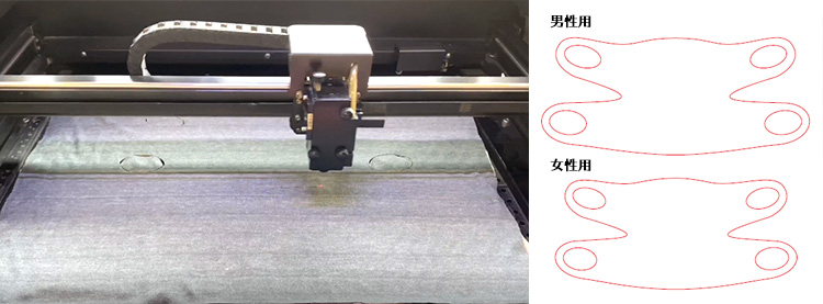 レーザー加工機 SEIシリーズ MERCURY 609でレーザー加工した「カットするだけマスク」 のレーザー加工データを無料配布いたします