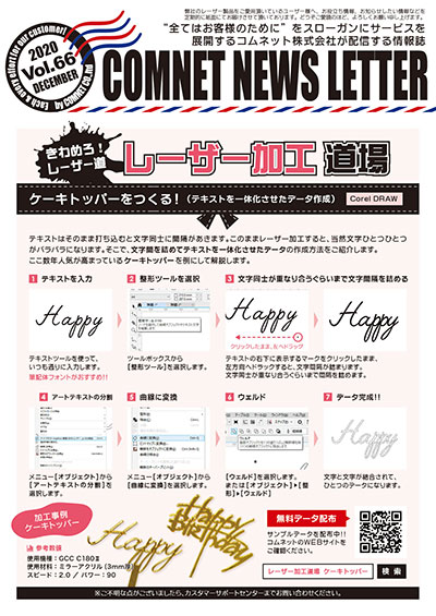「コムネットニュースレター」Vol66(2020年12月号)の掲載内容(1ページ目)