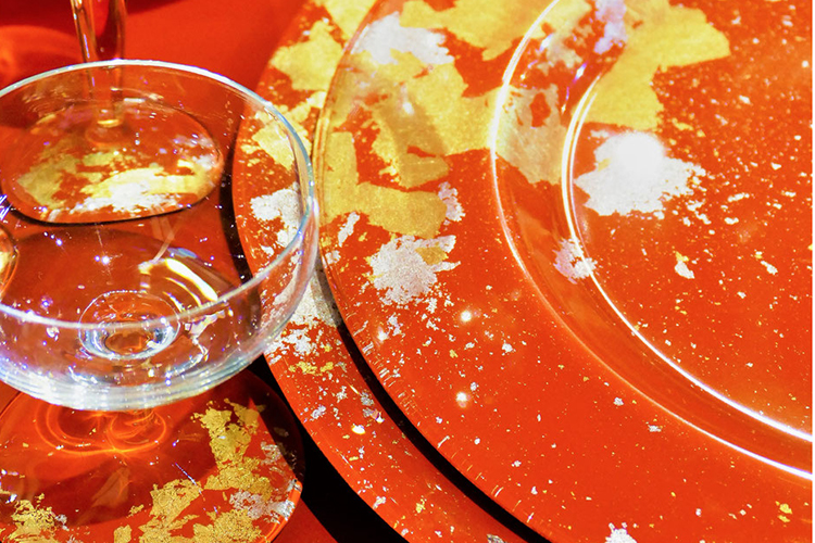レーザー加工製品：漆塗りガラスの食器｜塗り工房ふじい様｜レーザー加工機の導入事例