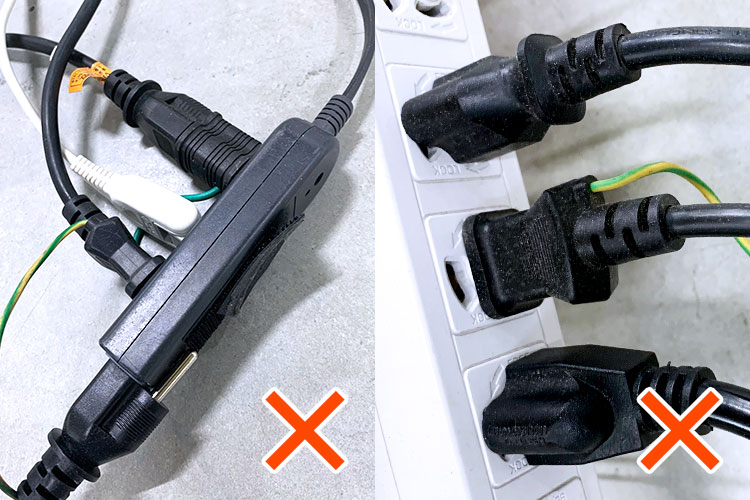 改善が必要なレーザー加工機への配線方法：タコ足配線｜レーザー加工機への配線方法を見直しましょう（タコ足配線・アース）｜レーザーメンテナンス講座