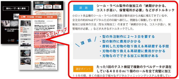 海外から学ぶレーザー導入事例。納期短縮に成功し受注数を1年で2倍にアップさせたラベル印刷・ラベル加工会社「Vila Etiketten」※事例の一部を抜粋表示しております。