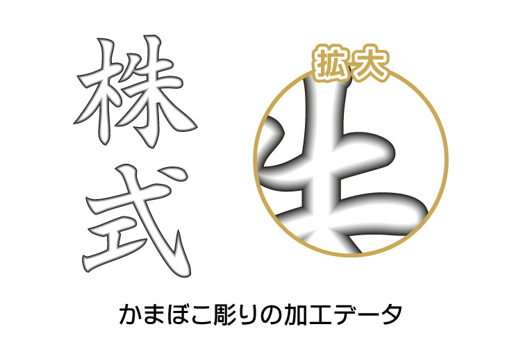 【見本】「かまぼこ彫り」を再現するレーザー加工データ｜「やげん彫り」「かまぼこ彫り」をレーザー加工で再現する時のデータ作成方法