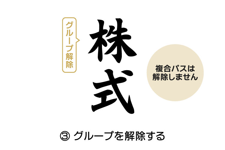 1-3.グループを解除する｜「やげん彫り」「かまぼこ彫り」をレーザー加工で再現する時のデータ作成方法