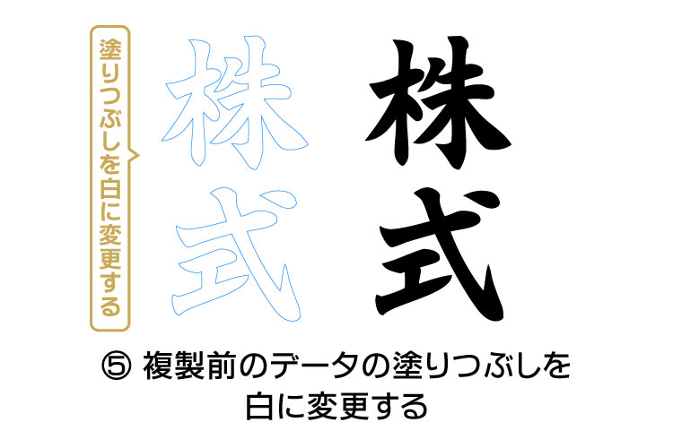 1-5.複製前のデータの塗りつぶしを白に変更する｜「やげん彫り」「かまぼこ彫り」をレーザー加工で再現する時のデータ作成方法