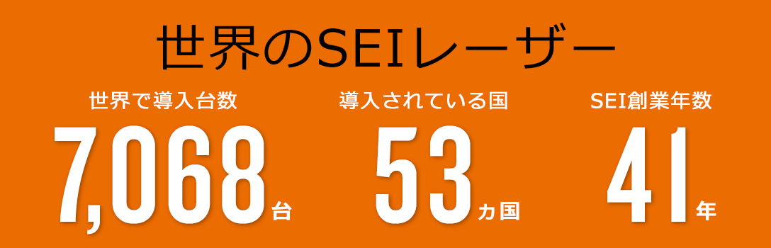 大型特殊レーザーでヨーロッパ市場No.1　世界のSEIレーザーの導入実績