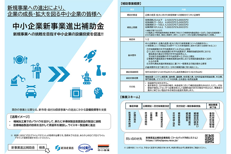 新事業進出補助金（中小企業新事業進出補助金）の事業概要