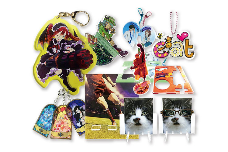 アクリルグッズ（アクリルキーホルダー、アクリルスタンド）｜株式会社インサイド様｜レーザー加工機・レーザーカッターの導入事例