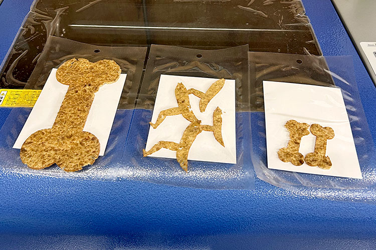 魚の形や骨の形などにカットした「たたみいわし」|有限会社カネナカ商店様|レーザー加工機・レーザーカッターの導入事例